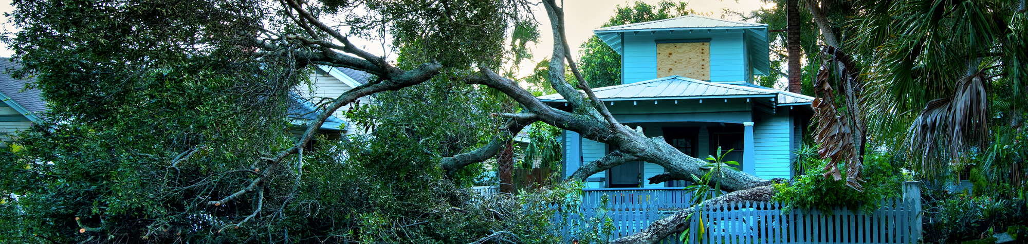 Home damage after hurricane