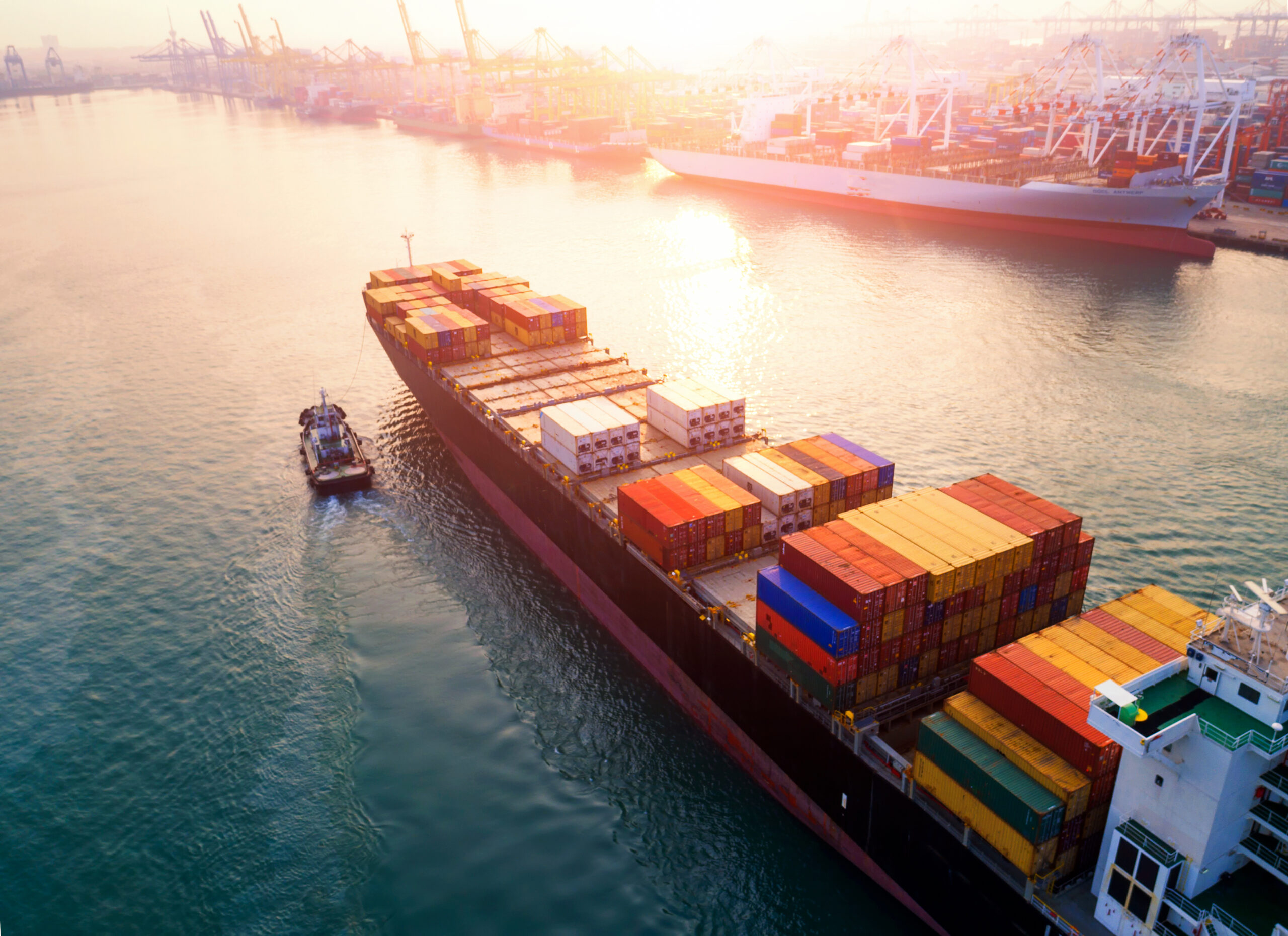 Cargo ship near dock