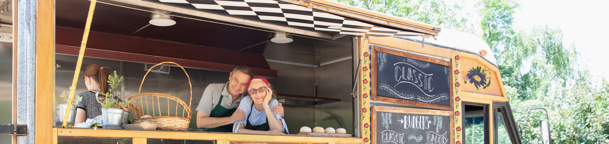 Couple in a food truck